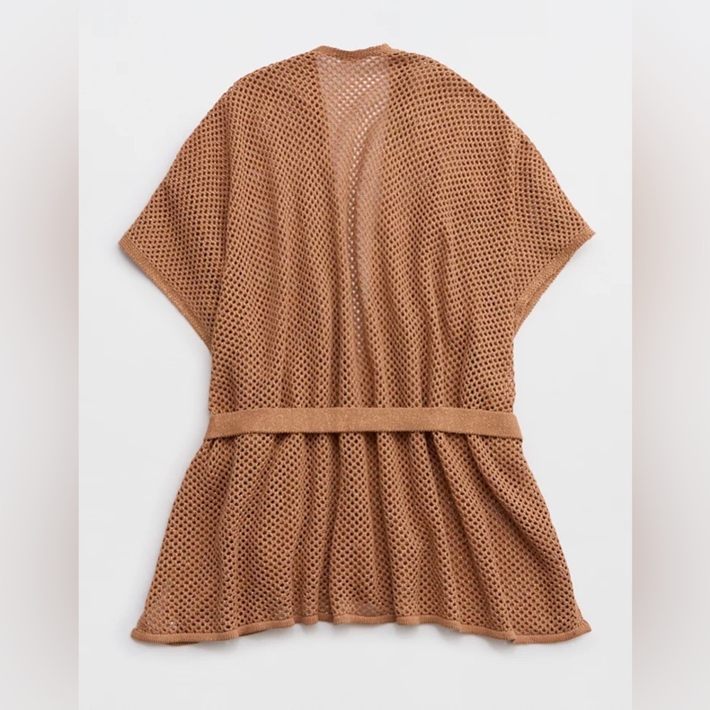 AERIE • METALLIC CROCHET CAPE • ONLINE EXCLUSIVE - Picture 3 of 8